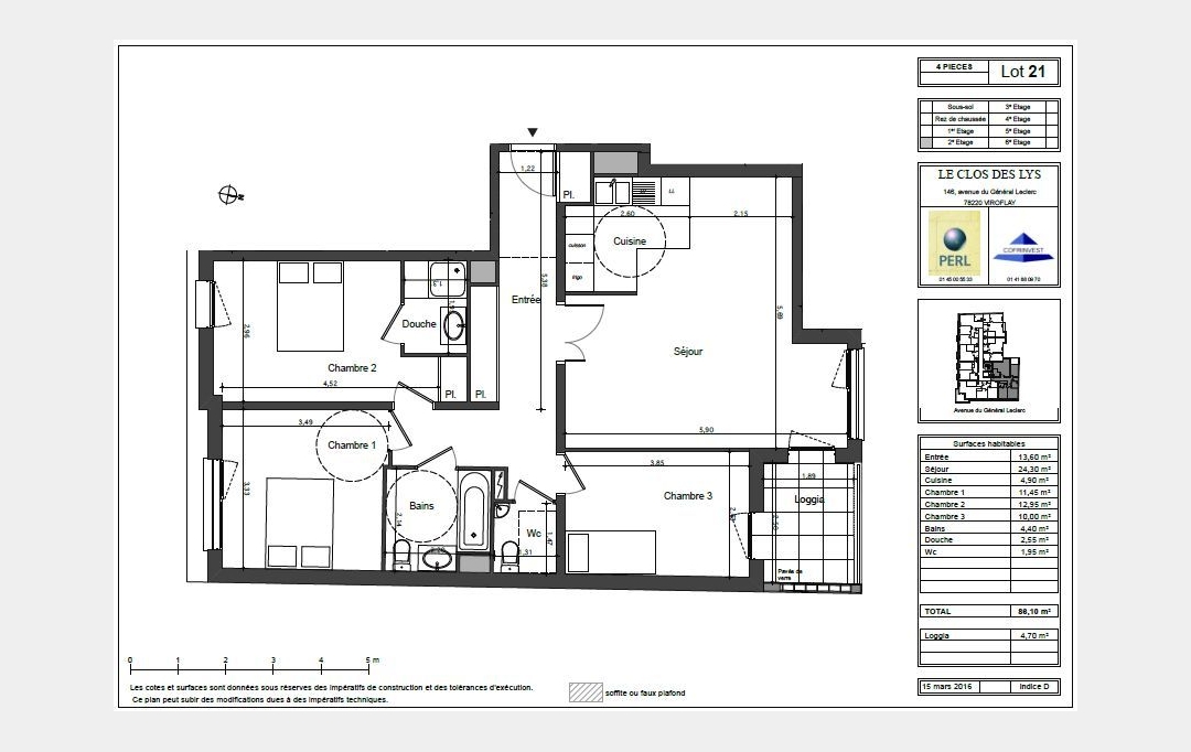 Annonces LEVALLOIS : Appartement | VIROFLAY (78220) | 90 m2 | 432 000 € 